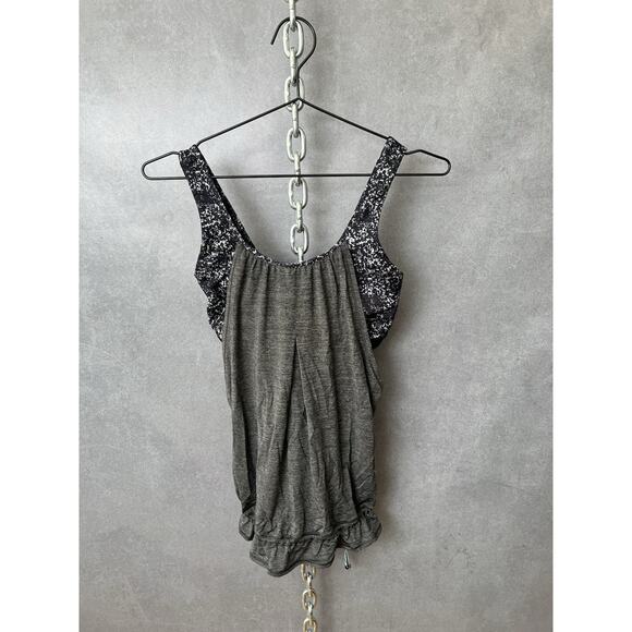 Lululemon Womens Size Fits 6/S Gray & Multicolored Tank Top‎ Built-in Sports Bra - Picture 1 of 6